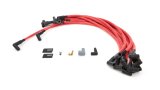 Spark Plug Wire Set - High Performance - Spiral Core - 10 mm - Red - 90 Degree Plug Boots - HEI Style - Over Valve Covers - Small Block Chevy - Kit thumbnail 1