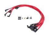 Spark Plug Wire Set - High Performance - Spiral Core - 10 mm - Red - 90 Degree Plug Boots - HEI Style - Around Front of Engine - Small Block Chevy - Kit thumbnail 1