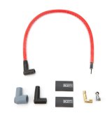 Coil Wire - 10 mm - Sleeved - 24 in Long - 90 Degree Boots - HEI / Socket Style - Red - Kit thumbnail 1