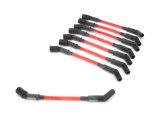 Spark Plug Wire Set - High Performance - Spiral Core - 10 mm - Red - 45 Degree Plug Boots - Coil Pack Style - GM LS-Series - Kit thumbnail 1