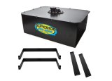 Fuel Cell and Can - 17 gal - 18.322 in Deep x 26.072 in Wide - 10 AN Male Outlet - 8 AN Male Return - 6 AN Rollover Valve - Steel - Black Powder Coat - Each thumbnail 1