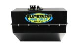 Fuel Cell and Can - Wide - 22 gal - 20.75 in Deep x 23.75 in Wide - 10 AN Male Outlet - 8 AN Male Return - 6 AN Rollover Valve - Steel - Black Powder Coat - Dirt Late Model / Modified - Each thumbnail 1
