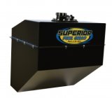 Fuel Cell - 26 gal - 19.5 in Wide x 20.75 in Deep - 10 AN Male Outlet - 8 AN Male Return - Foam / Straps Included - Steel - Black Powder Coat - Each thumbnail 1