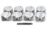 Piston - 400 Dome - Forged - 4.155 in Bore - 1/16 x 1/16 x 3/16 in Ring Grooves - Plus 4.00 cc - Small Block Chevy - Set of 8 thumbnail 1