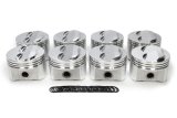 Piston - 302 Dome - Forged - 4.040 in Bore - 1/16 x 1/16 x 3/16 in Ring Grooves - plus 6.50 cc - Small Block Chevy - Set of 8 thumbnail 1