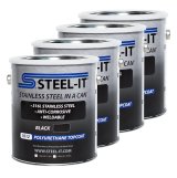 Paint - Stainless Steel in a Can - Urethane - Weldable - Non-Corrosive - Black - 1 gal Can - Set of 4 thumbnail 1