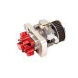 Tandem Pump - Belt Driven - HTD Pulley - 33 Tooth - Aluminum - Clear / Red Anodized - Gas / Alcohol - Each thumbnail 1