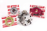 Power Steering Pump - Aluminum Housing - Spacers / Bolts Included - Aluminum - Red Anodized - Sprint Car - Each thumbnail 1