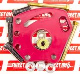 Power Steering Pump Bracket - Driver Side - Head Mount - Aluminum - Red Anodized - Small Block Chevy - Kit thumbnail 1