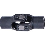 Steering Universal Joint - Single Joint - 3/4 in Smooth Bore to 11/16 in 36 Spline - Steel - Black Paint - Each thumbnail 1