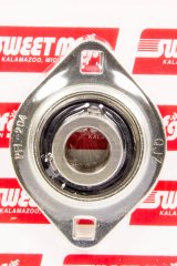 Flange Bearing - Steering Shaft - Floor / Firewall Mount - 3/4 in Spherical Bearing - Lock Collar - Steel - Natural - Each thumbnail 1