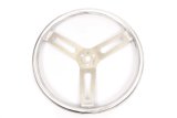 Steering Wheel - 15 in Diameter - Flat - 3-Spoke - Bump Grip - Aluminum - Natural - Each thumbnail 1