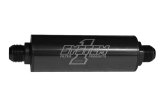Oil Filter - Long Billet - In-Line - 75 Micron Stainless Screen - 16 AN Male Inlet - 16 AN Male Outlet - Aluminum - Black Anodized - Each thumbnail 1