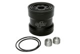 Oil Filter - Canister - Screw-On - 3.75 in Tall - 1-12 in Thread - 45 Micron Replaceable Element - Aluminum - Black Anodized - Universal - Each thumbnail 1