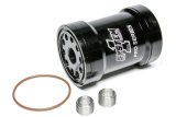 Oil Filter - Canister - Screw-On - 5.75 in Tall - 1-12 in Thread - 75 Micron Replaceable Element - Aluminum - Black Anodized - Universal - Each thumbnail 1