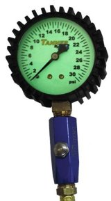 Tire Pressure Gauge - Glow in the Dark - 0-30 psi - Analog - 2-1/2 in Diameter - 1/2 lb Increments - White Face - Each thumbnail 1