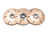 Clutch Disc - Full Circle 6-Rivet - 5.5 in Diameter - 1-1/8 in x 10 Spline - Rigid Hub - Metallic - Tilton Clutches - Set of 3 thumbnail 1
