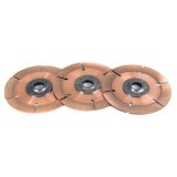 Clutch Disc - Full Circle 6-Rivet - 7.25 in Diameter - 1-5/32 in x 26 Spline - Rigid Hub - Metallic - Tilton Clutches - Set of 3 thumbnail 1