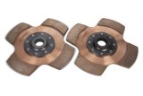 Clutch Disc - 4-Paddle 8 rivet - 7.25 in Diameter - 1 in x 23 Spline - Rigid Hub - Ceramic / Metallic - Tilton Clutches - Pair thumbnail 1