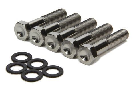 Pinch Bolt - 3/8-24 in Thread - 1.875 in Long - Hex Head - Titanium - Natural - Pitman / Torsion Arms - Sprint Car - Set of 5