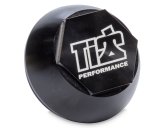 Drive Flange Dust Cover - Screw-On - Ti22 Logo - Aluminum - Black Anodized - Ti22 Aluminum Front Hubs - Each thumbnail 1