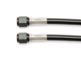 AN Hose Assembly - 48 in Long - 3 AN Hose - 3 AN Straight Female to 3 AN Straight Female - Kevlar - Aluminum - Black Anodized - Each thumbnail 1