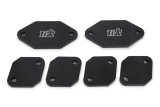 Exhaust Port Blockoff - Individual Plates - Aluminum - Black Anodized - Small Block Chevy - Kit thumbnail 1