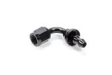 Fitting - Hose End - 90 Degree - 4 AN Hose Barb to 4 AN Female - Aluminum - Black Anodized - Each thumbnail 1