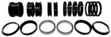 Axle Spacer Kit - Four 0.250 / Six 0.500 / Two 0.750 / Two 1.000 / One 2.000 in Straight - Two 0.750 Female Cone - Two 0.625 in Male Cone - Aluminum - Black / Silver Anodized - Triple X Sprint Car Axles - Kit thumbnail 1