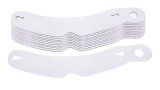 Helmet Shield Tear Off - 2 mm Thick - 11.5 in Center to Center - Nose Notch - Plastic - Clear - Impact Helmets - Set of 200 thumbnail 1