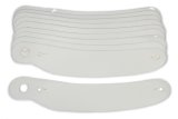 Helmet Shield Tear Off - 2 mm Thick - 13 in Center to Center - Plastic - Clear - Arai / Simpson Helmets - Set of 200 thumbnail 1