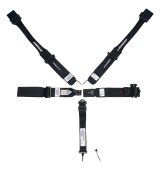 Harness - 5 Point - Latch and Link - SFI 16.1 - Pull Down Adjust - Bolt-In / Wrap Around - Individual Harness - HANS Ready - Black - Kit thumbnail 1