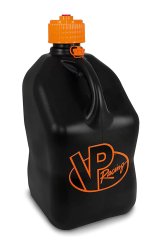 Utility Jug - 5.5 gal - 10.5 x 10.5 x 21.25 in Tall - O-Ring Seal Cap - Screw-On Vent - Square - Plastic - Black / Orange - Each thumbnail 1