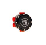Fuel Pump - 300 Late Model - Hex Driven - 0.300 Gear Set - In-Line - Reverse Rotation - 8 AN Female Inlet - 8 AN Female Outlet - 6 AN Female Accessory Outlets - Aluminum - Black Anodized - Gas / Methanol / E85 - Each thumbnail 1