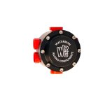 Fuel Pump - 700 Sprint - Hex Driven - 0.700 Gear Set - In-Line - Reverse Rotation - 8 AN Female Inlet - 8 AN Female Outlet - 6 AN Female Accessory Outlets - Aluminum - Black Anodized - Gas / Methanol / E85 - Each thumbnail 1