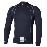 Underwear Top - SFI 3.3 - FIA Approved - Long Sleeve - Crewneck - Fire Retardant Blend - Blue - Small - Each thumbnail 1