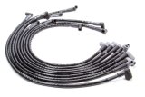 Spark Plug Wire Set - Woody Wires - Spiral Core - 8 mm - Sleeved - Black - 90 Degree Boots - HEI Style Terminal - Around Back - Small Block Chevy - Kit thumbnail 1