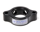 Water Neck Spacer - 1 in Thick - Two 3/8 in NPT Female Ports - Aluminum - Black Anodized - Chevy V8 - Each thumbnail 1