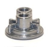 Oil Filter Adapter - Bypass - Block Mount - 3/4-16 Center Thread - 1/2 in NPT Inlet - 1/2 in NPT Outlet - Aluminum - Natural - Each thumbnail 1