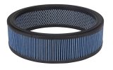 Air Filter Element - Low Profile - Round - 14 in Diameter - 4 in Tall - Wire Mesh Included - Reusable Cotton - Blue - Each thumbnail 1
