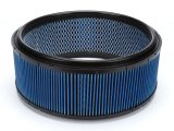 Air Filter Element - Classic Profile - Round - 14 in Diameter - 5 in Tall - Wire Mesh Included - Reusable Cotton - Blue - Each thumbnail 1