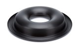 Air Cleaner Base - Low Profile - 14 in Round - 5-1/8 in Carb Flange - Dropped Base - Aluminum - Clear Anodized - Each thumbnail 1