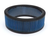 Air Filter Element - Low Profile - Round - 14 in Diameter - 5 in Tall - Wire Mesh Included - Reusable Cotton - Blue - Each thumbnail 1