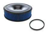 Air Cleaner Assembly - 14 in Round - 4 in Tall - 5-1/8 in Carb Flange - Dropped Base - Aluminum - Black Anodized - Kit thumbnail 1