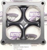 Carburetor Spacer - Tapered Lightweight - 1.5 in Thick - 4 Hole - Dominator Flange - Aluminum - Black Anodized - Each thumbnail 1