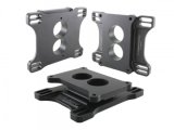 Carburetor Adapter - 1 in Thick - 2 Hole - Holley 2-Barrel to Square Bore - Aluminum - Black Anodized - Each thumbnail 1