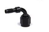 Fitting - Hose End - HS-79 - 90 Degree - 4 AN Hose Crimp to 4 AN Female - Aluminum - Black Anodized - Each thumbnail 1