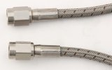AN Hose Assembly - 50 in Long - 4 AN Hose - 4 AN Straight Female to 4 AN Straight Female - Braided Stainless - PTFE Lined - Each thumbnail 1