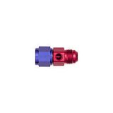 Fitting - Gauge Adapter - Straight - 8 AN Female to 8 AN Male - 1/8 in NPT Gauge Port - Aluminum - Blue / Red Anodized - Each thumbnail 1