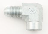 Fitting - Adapter - 90 Degree - 1/8 in NPT Female to 4 AN Male - Steel - Zinc Oxide - Each thumbnail 1